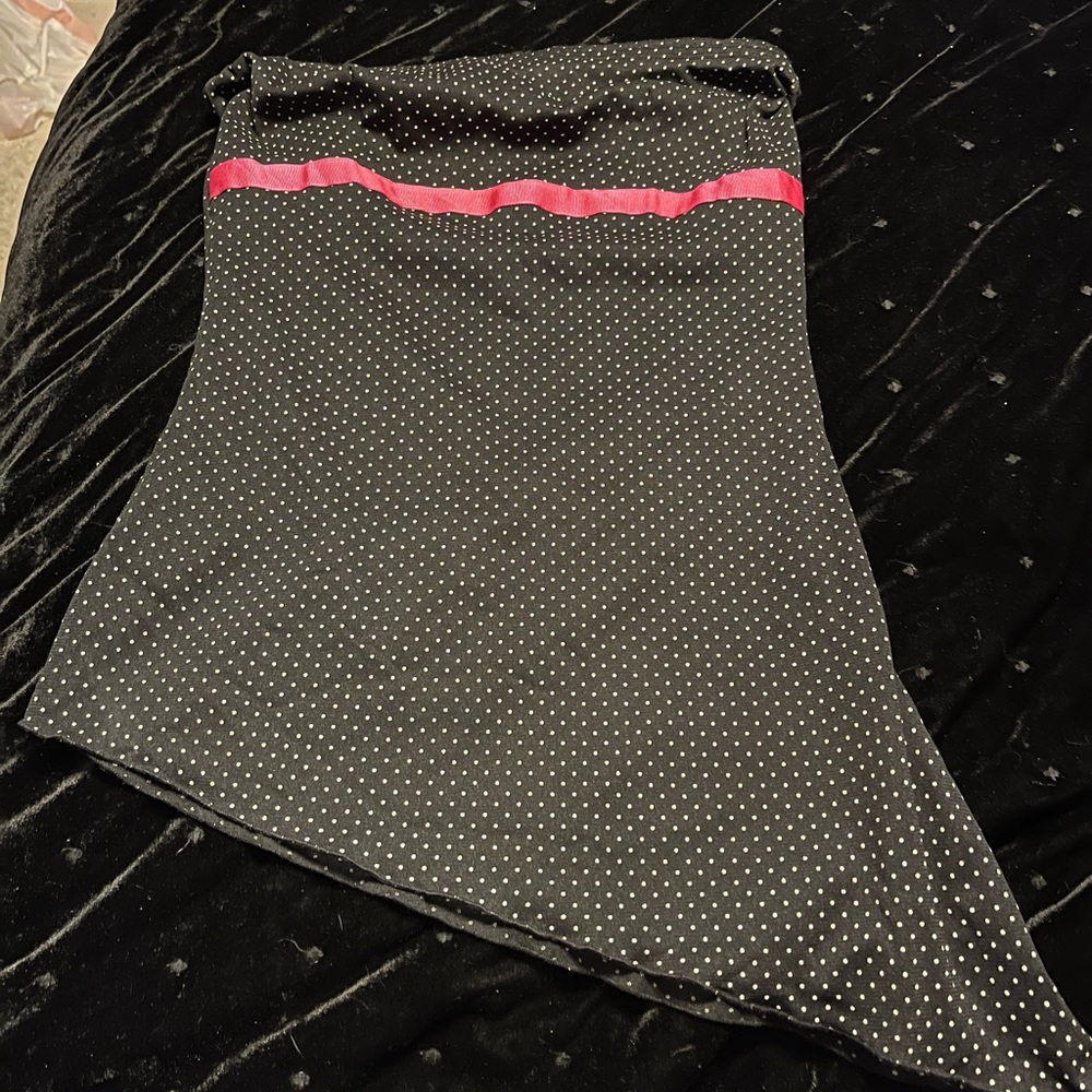 Charlotte Russe Black and White Polka Dot Long Strapless Top